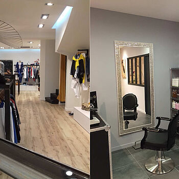 Salon coiffure magasin réaménagement rénovation décoration peinture parquet saint brieuc guingamp